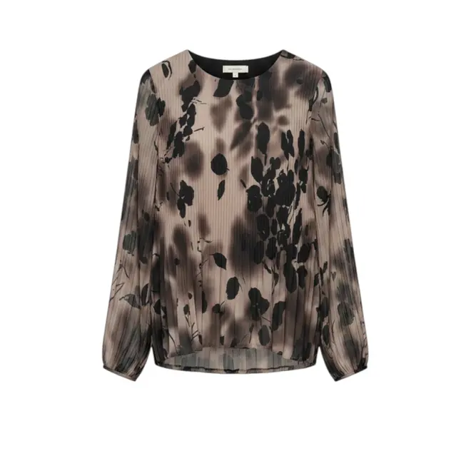 Plisse Blouse - Taupe