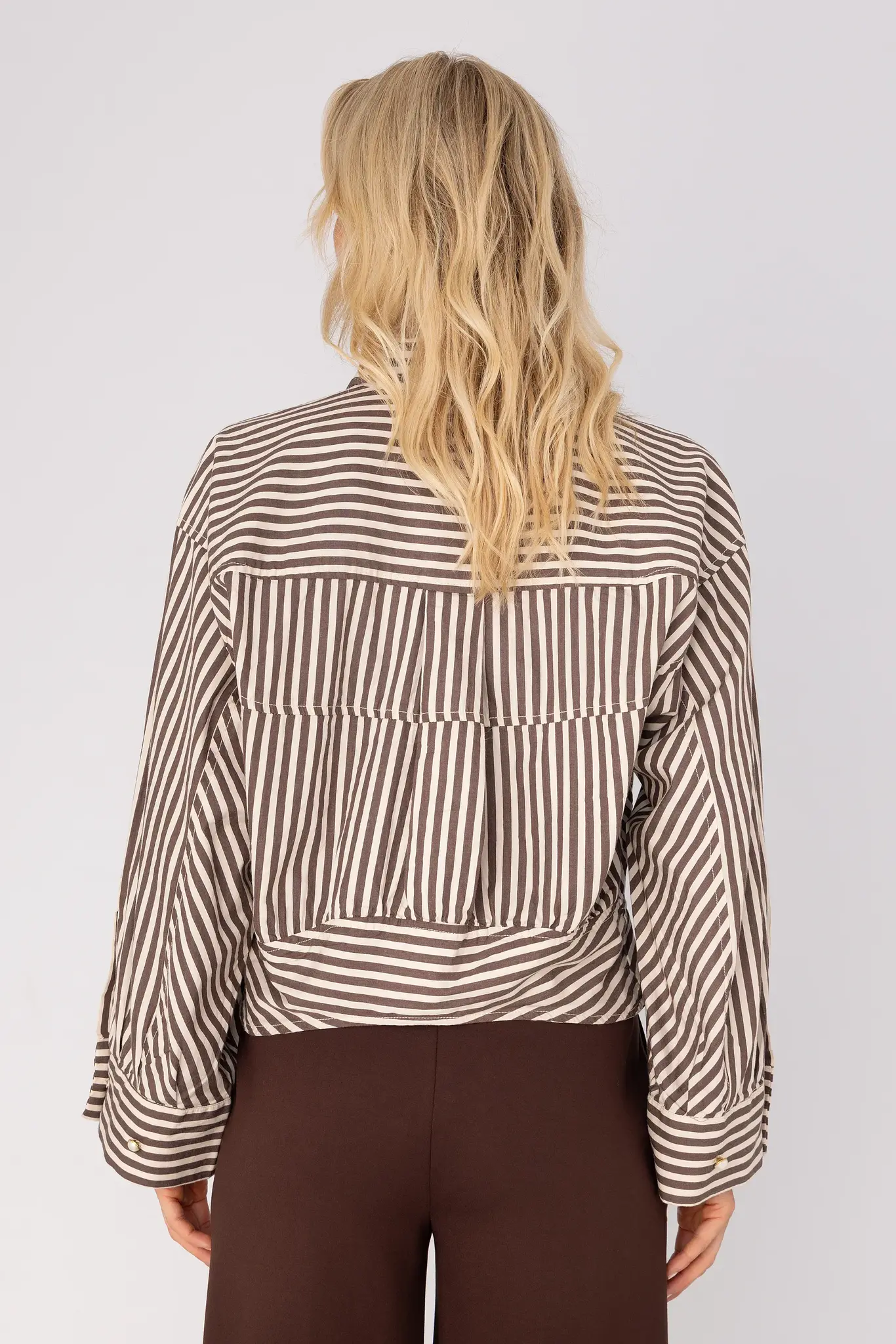 Strepen Blouse - Bruin