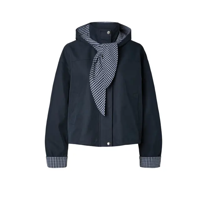 Anca Ls Hood Jacket S. - Story - Navy Blazer / Checked Ho