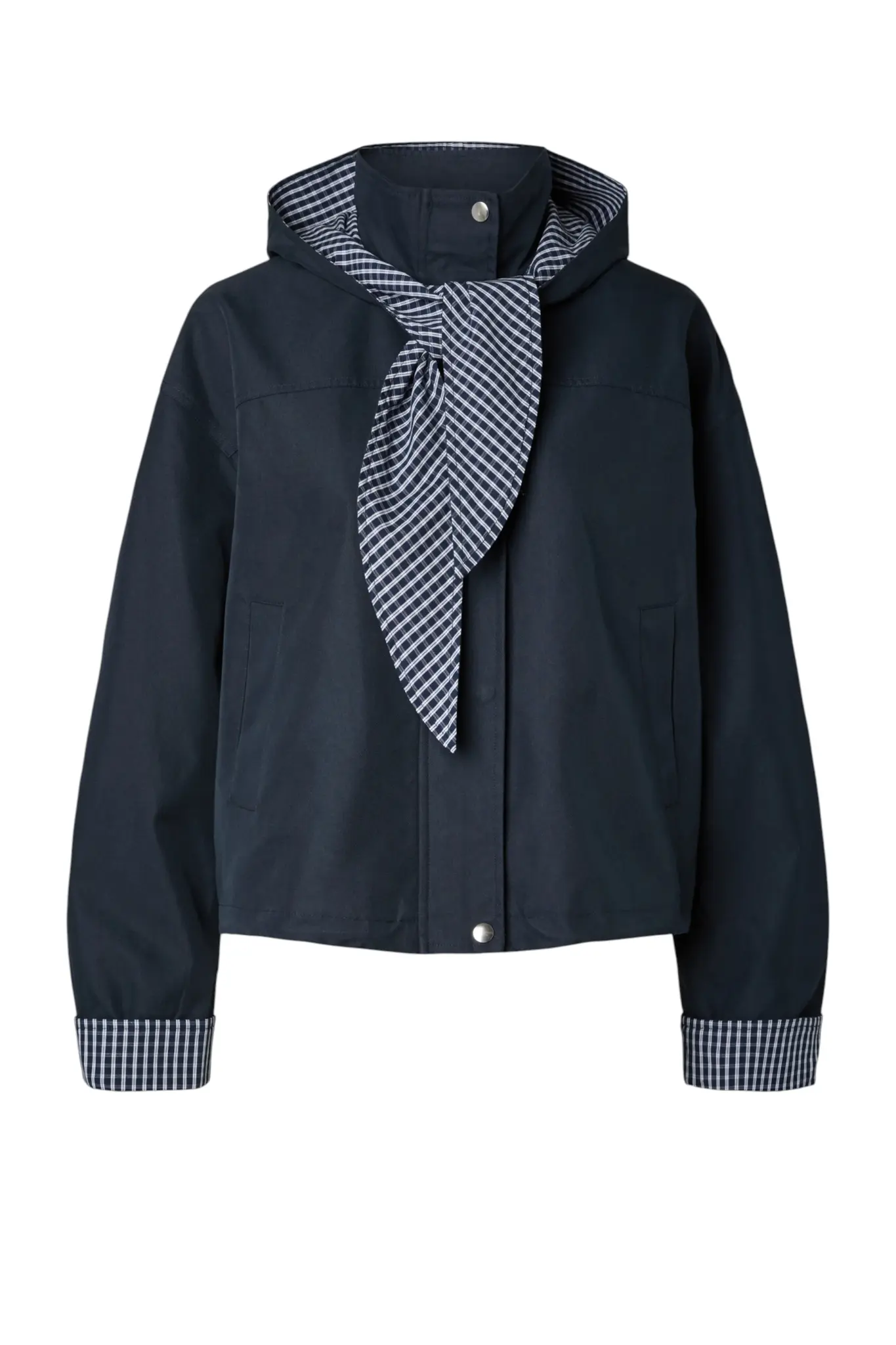 Yasanca Ls Hood Jacket S. - Story - Navy Blazer / Checked Ho