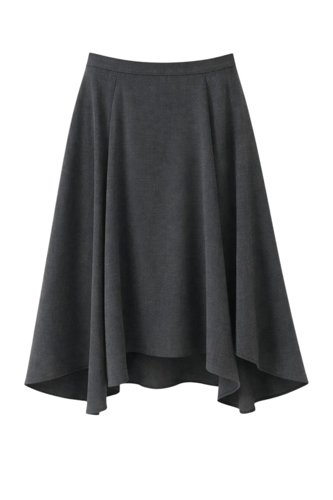 Marta Asymmetrical Viscose Skirt - Antracite