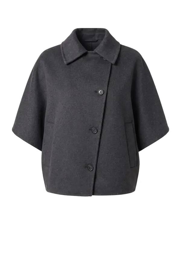 Avy Woolblend Cape - Storm Iron