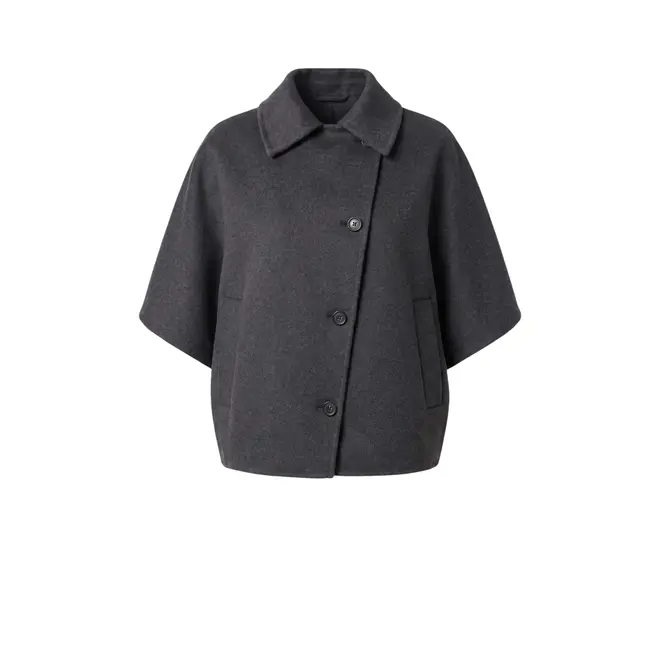 Avy Woolblend Cape - Storm Iron
