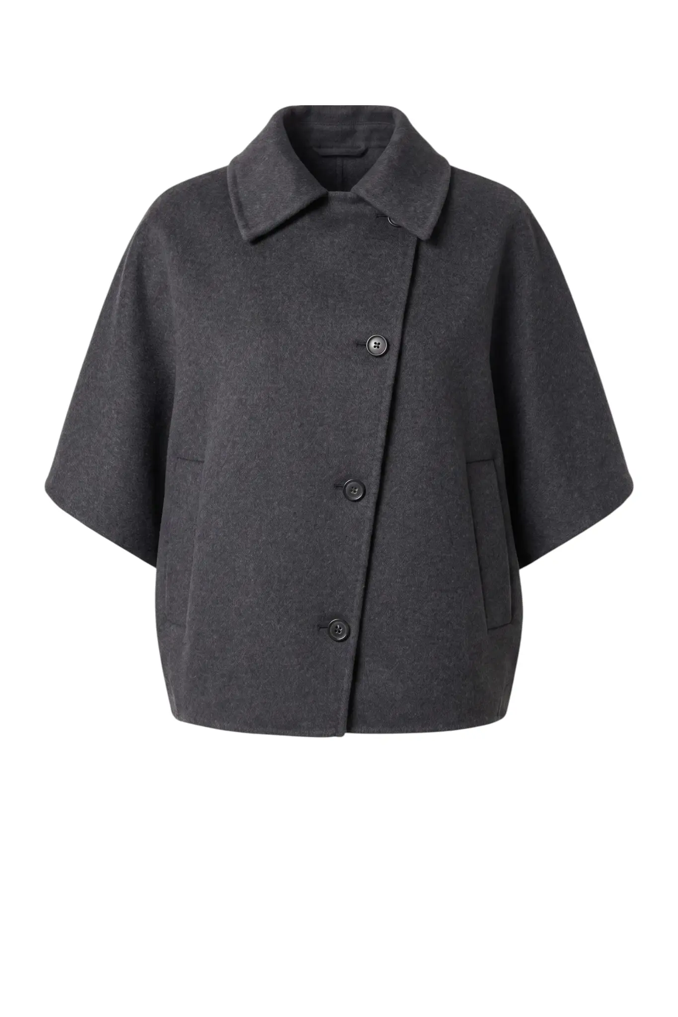 Avy Woolblend Cape - Storm Iron