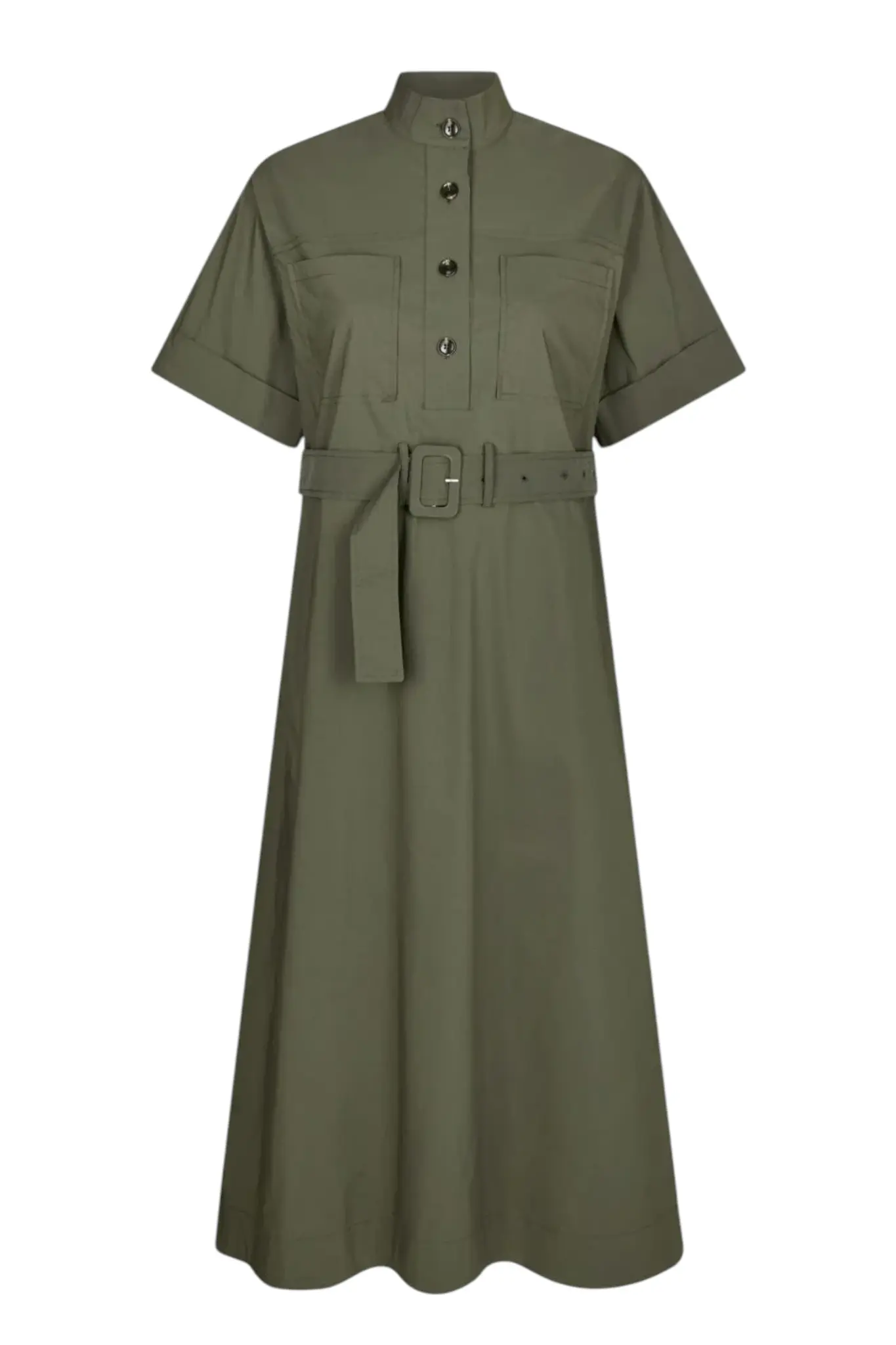 Cina Poplin Dress - Army