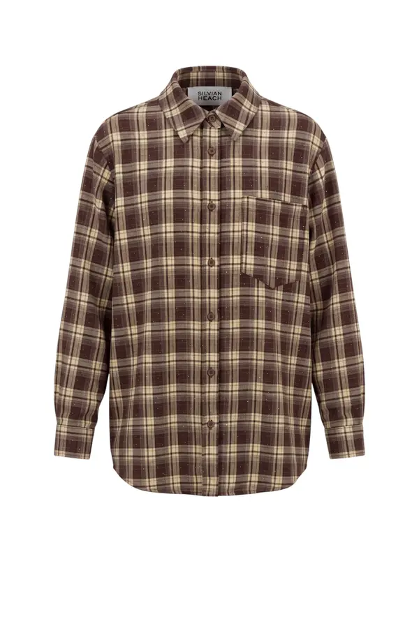 Blouses Shirt - Check Coffee