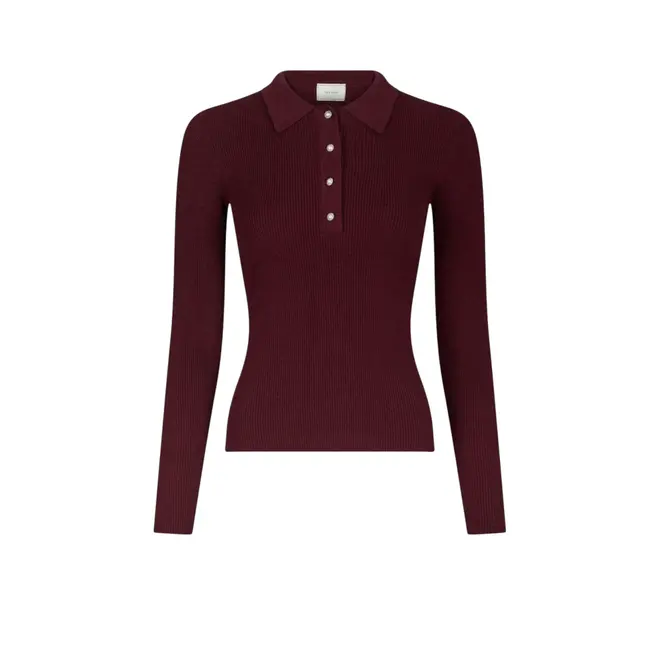 Panama Knit Blouse - Burgundy