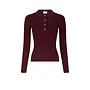 Panama Knit Blouse - Burgundy