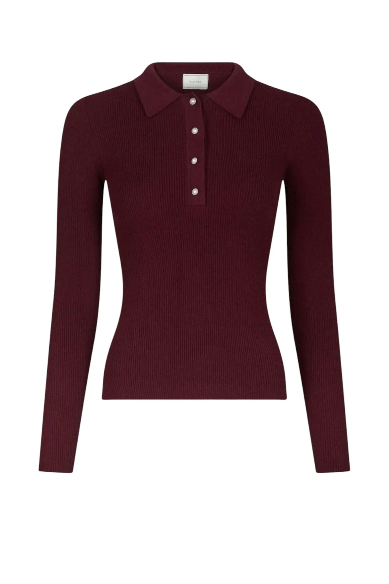 Panama Knit Blouse - Burgundy