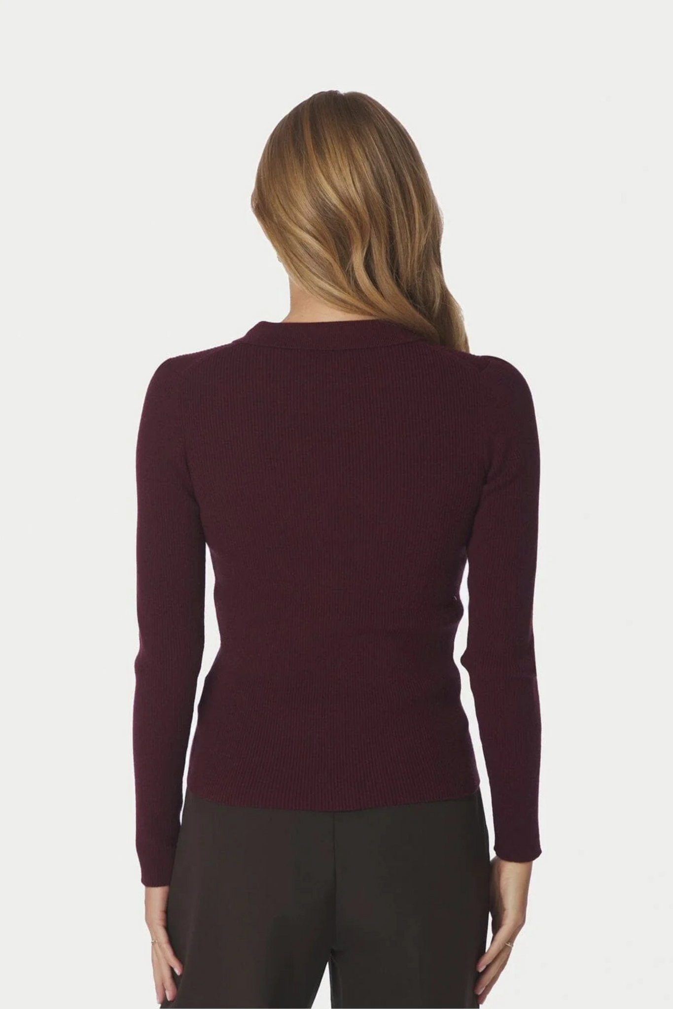 Panama Knit Blouse - Burgundy