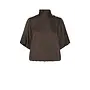 Parisa Heavy Sateen Blouse - Dark Brown