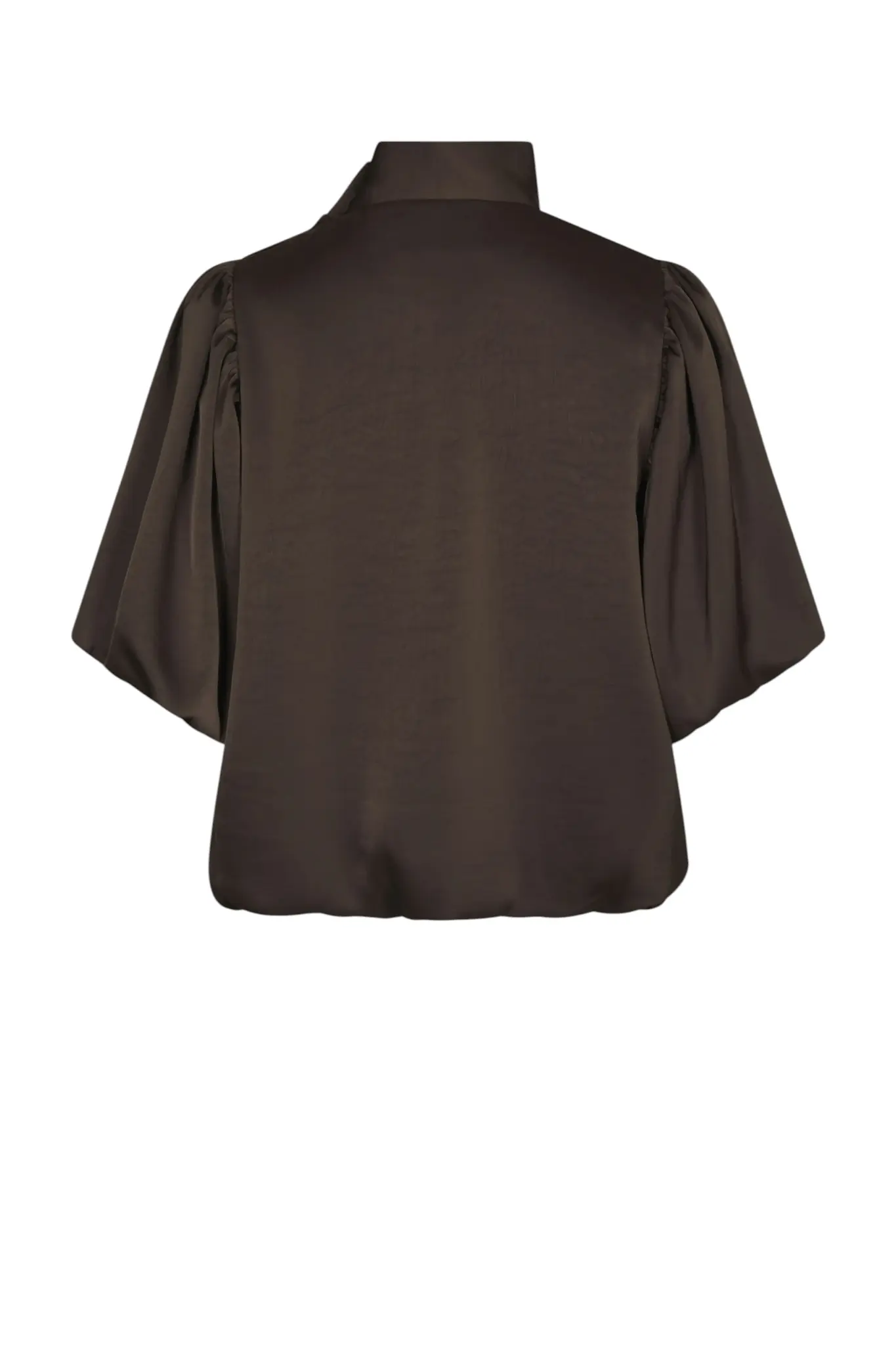 Parisa Heavy Sateen Blouse - Dark Brown