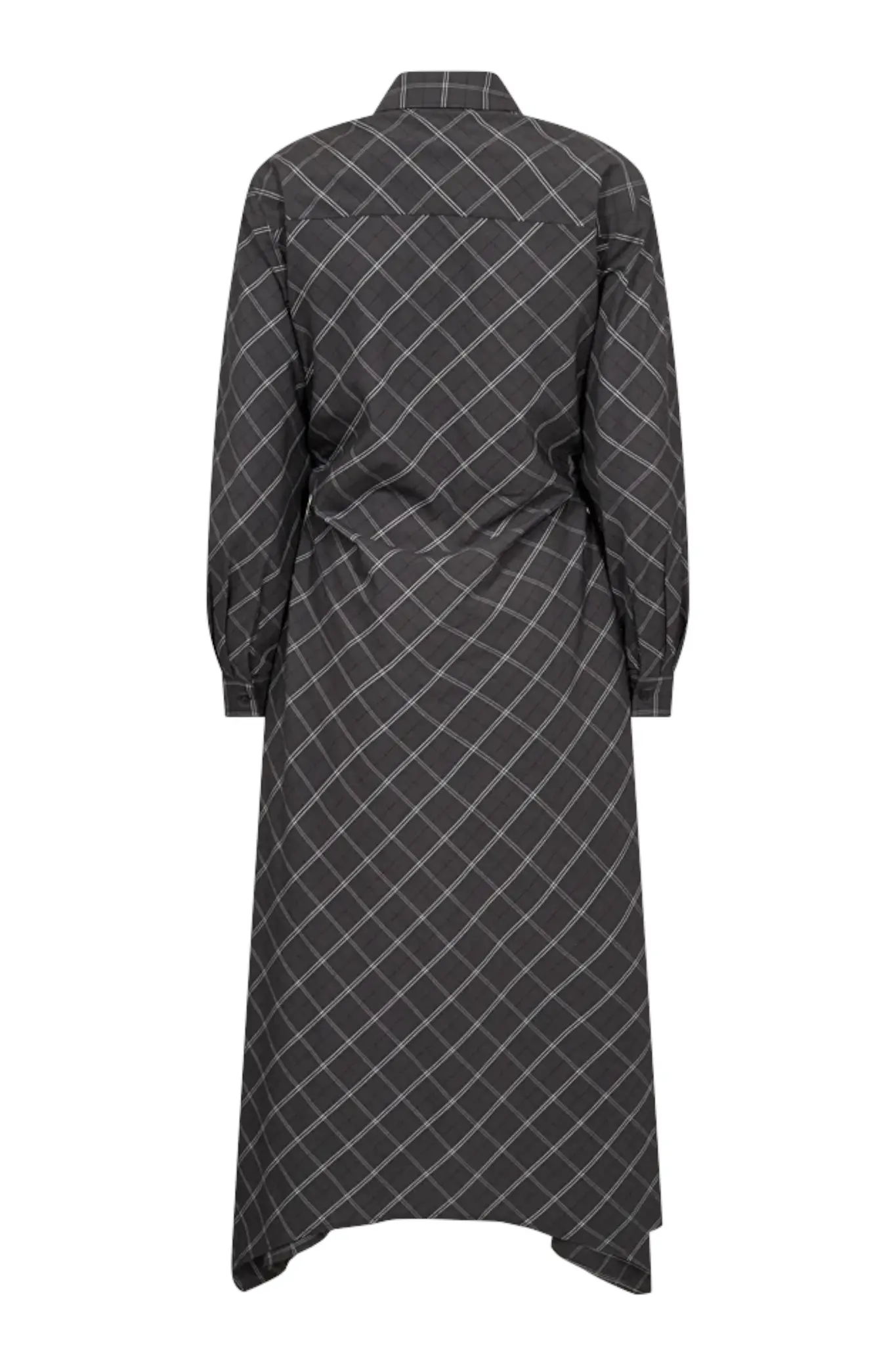 Aurora Dress - Grey Pinstripe Black