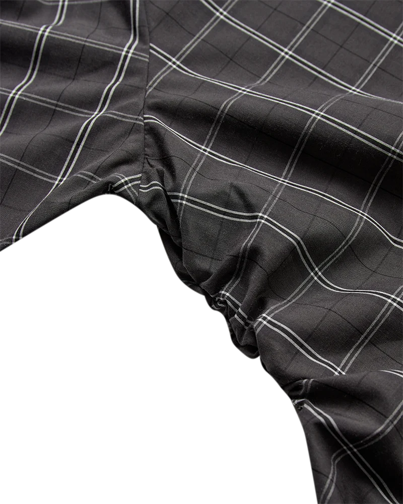 Aurora Dress - Grey Pinstripe Black