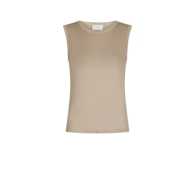 Nimbi Fine Rib Top - Beige Melange