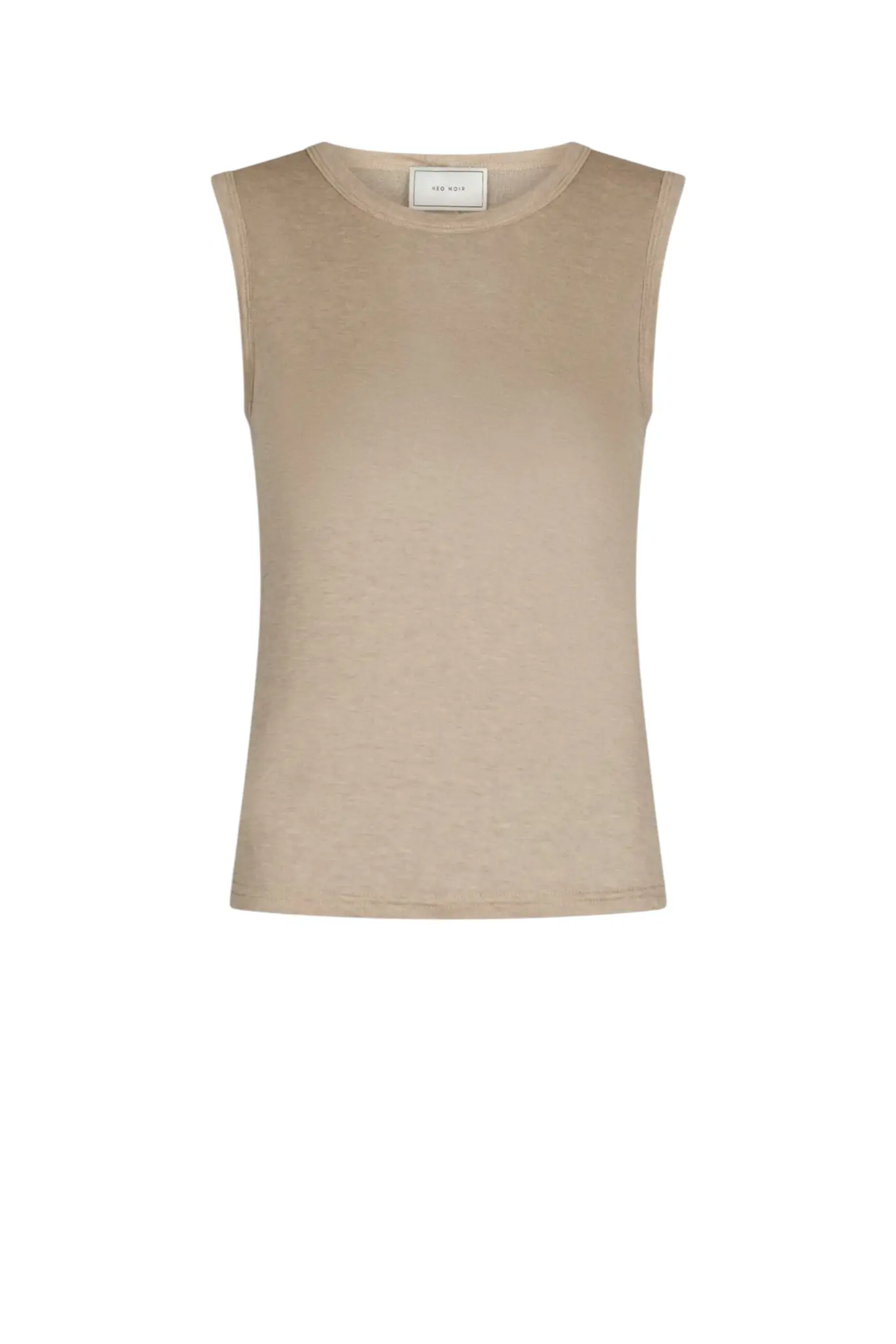 Nimbi Fine Rib Top - Beige Melange