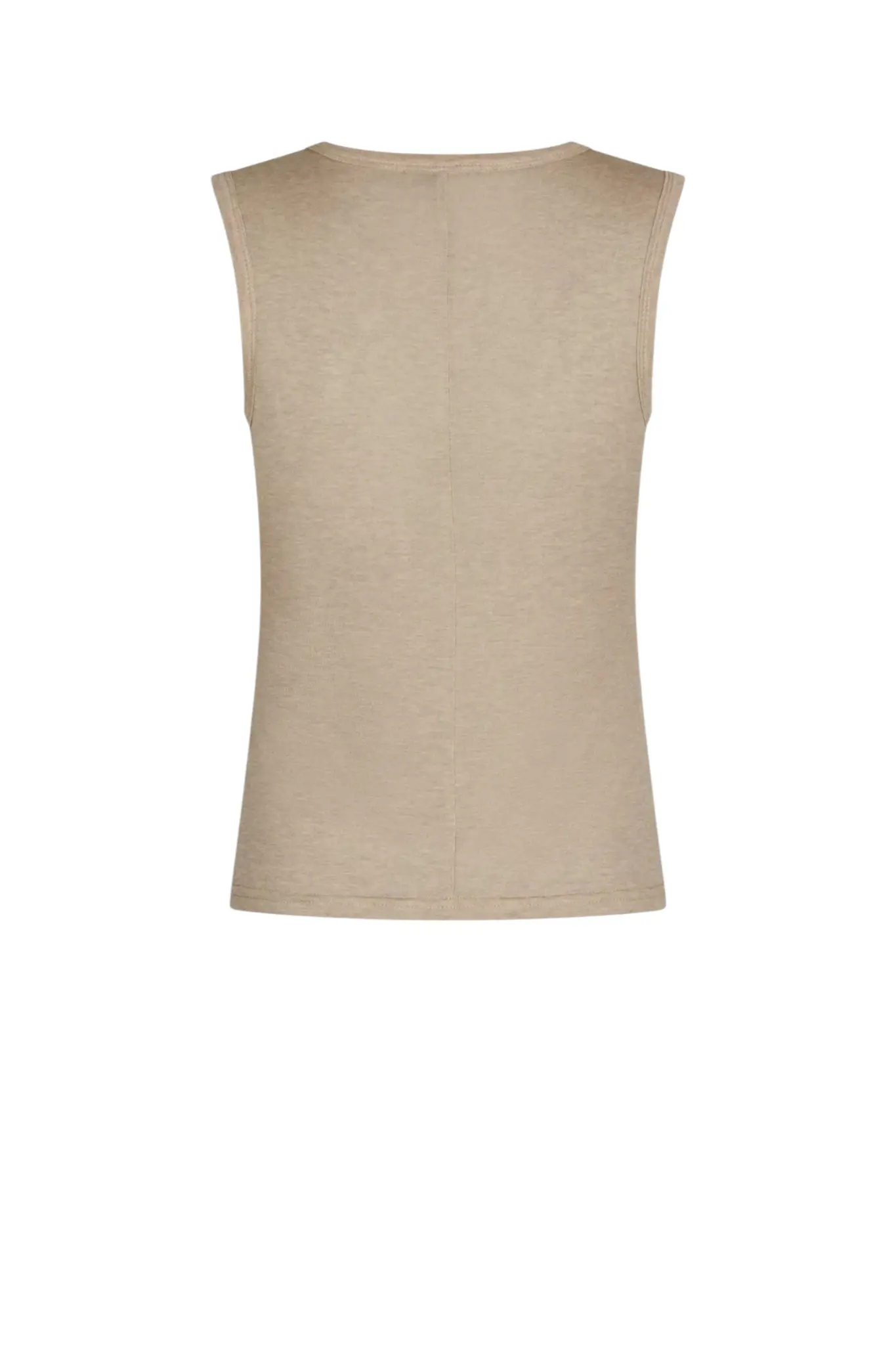 Nimbi Fine Rib Top - Beige Melange