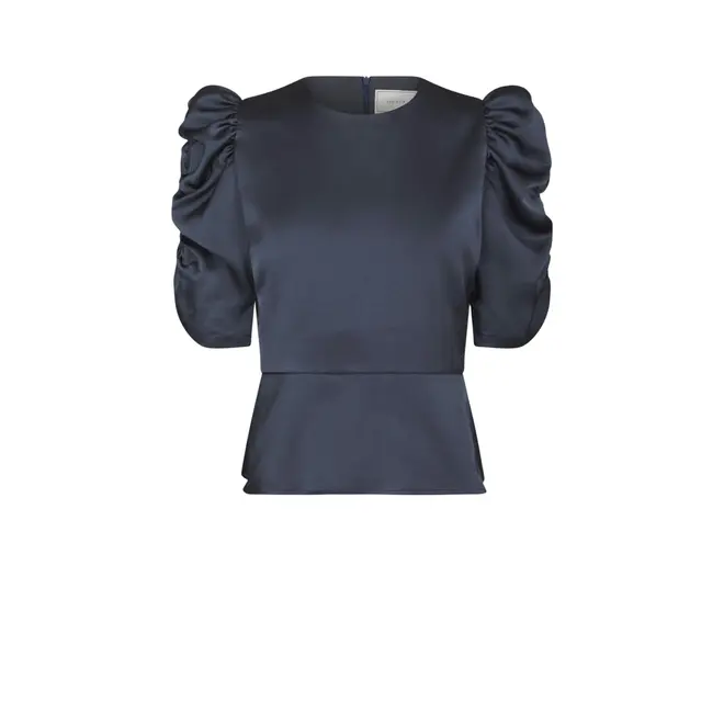 Benua Heavy Sateen Blouse - Midnight Blue