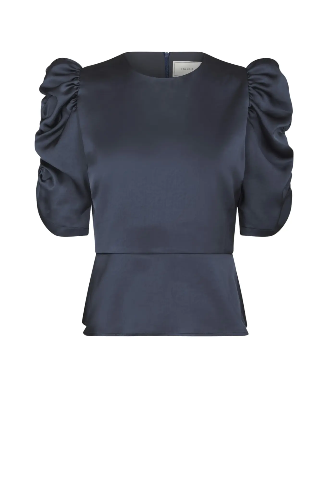 Benua Heavy Sateen Blouse - Midnight Blue