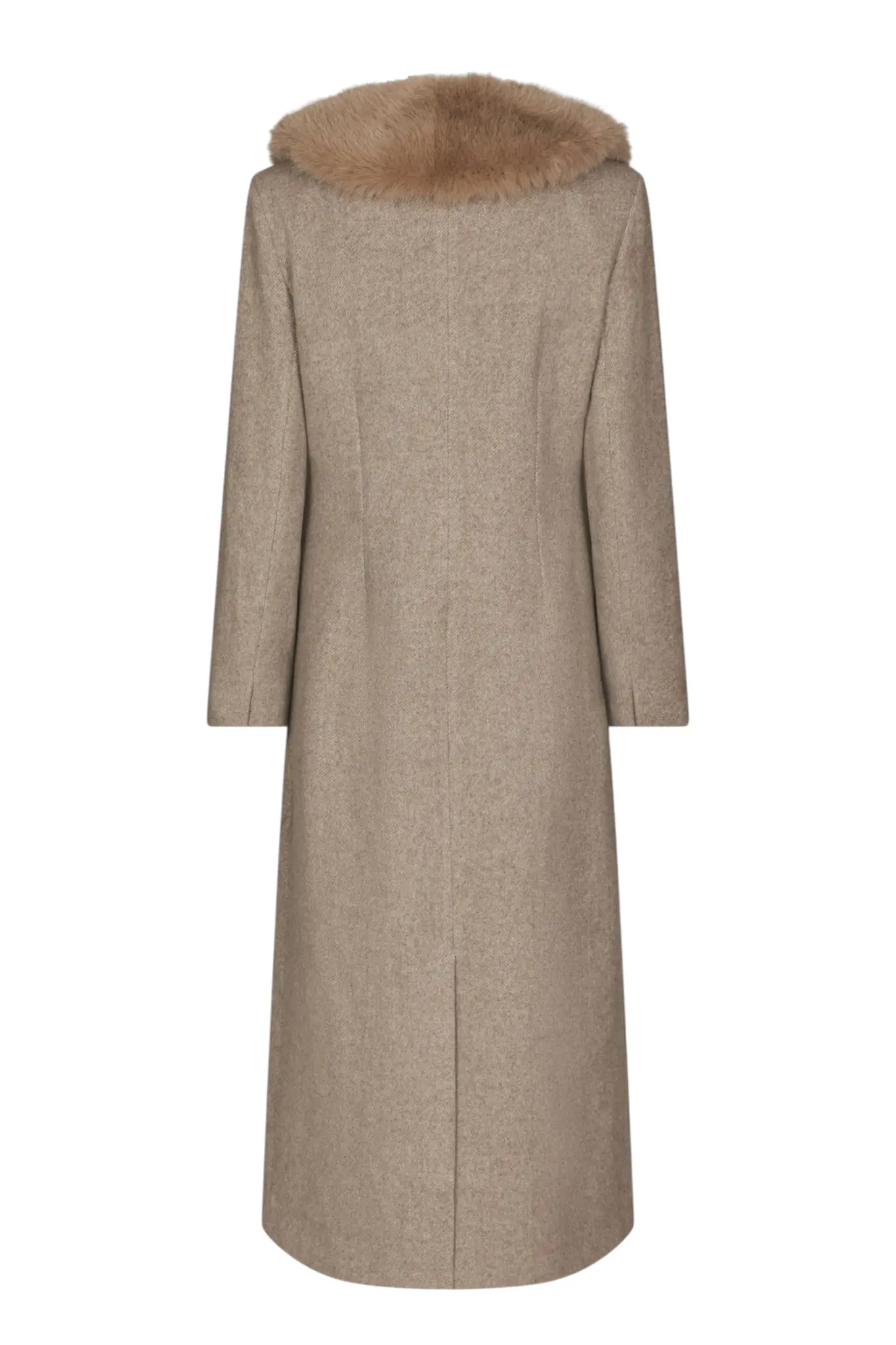 Corina Herringbone Twill Coat - Beige Melange