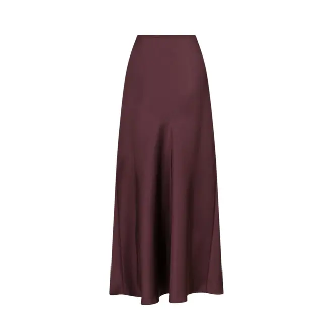 Vicky Heavy Sateen Skirt - Burgundy