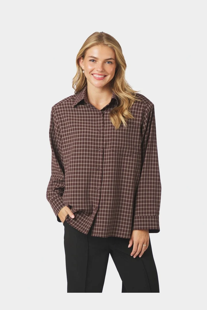 Anella Check - Chocolate Plum