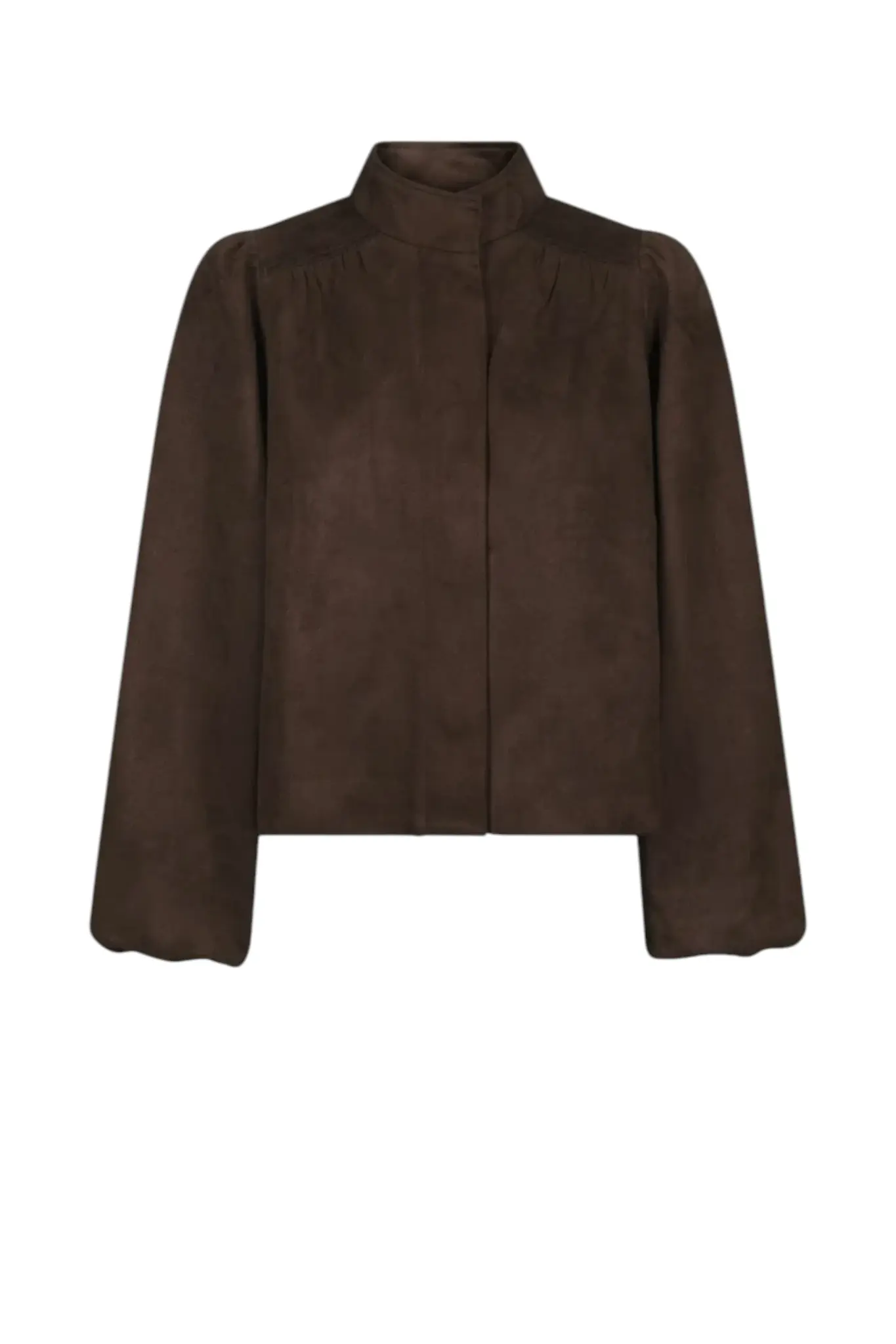 Tirsa Faux Suede Jacket - Dark Brown