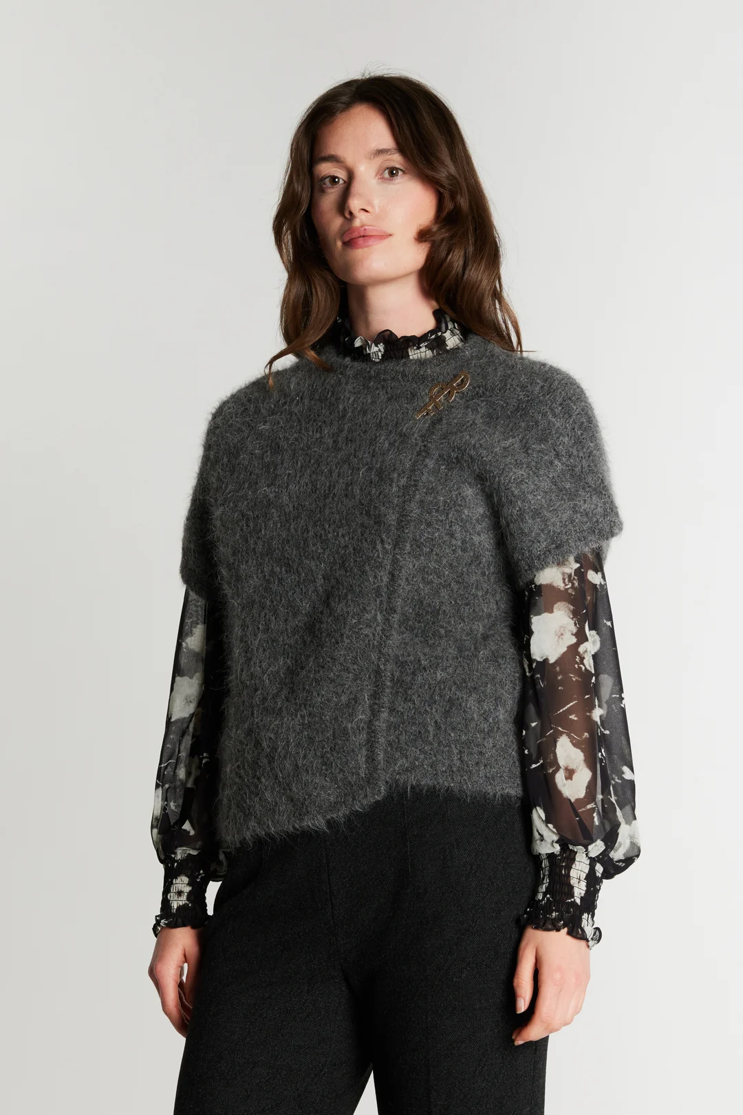 Yana Knit Vest - Dark Rock