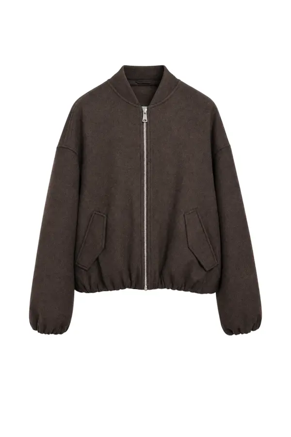 Athi Woolblend Bomber - Dark Brown