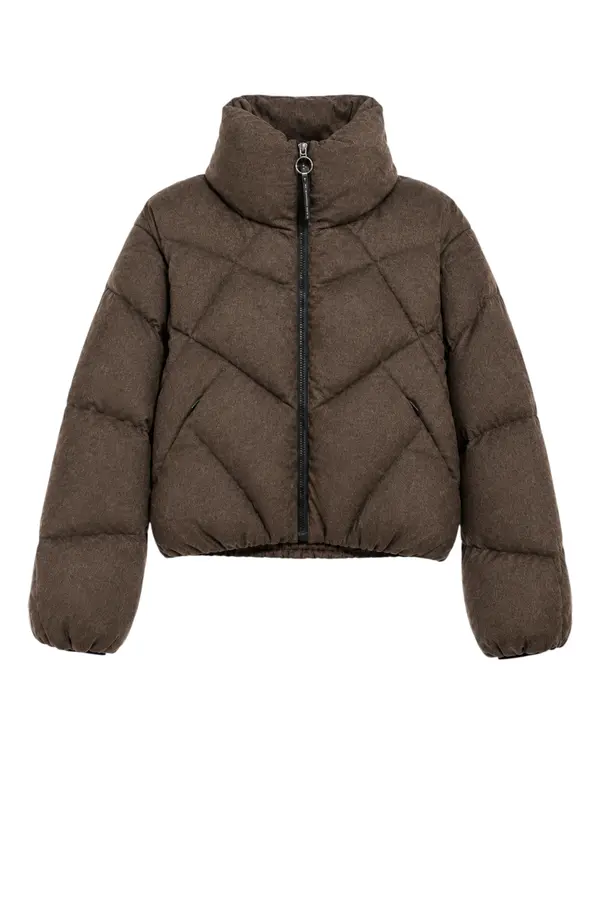 Nebula Short Puffer Jacket - Brown