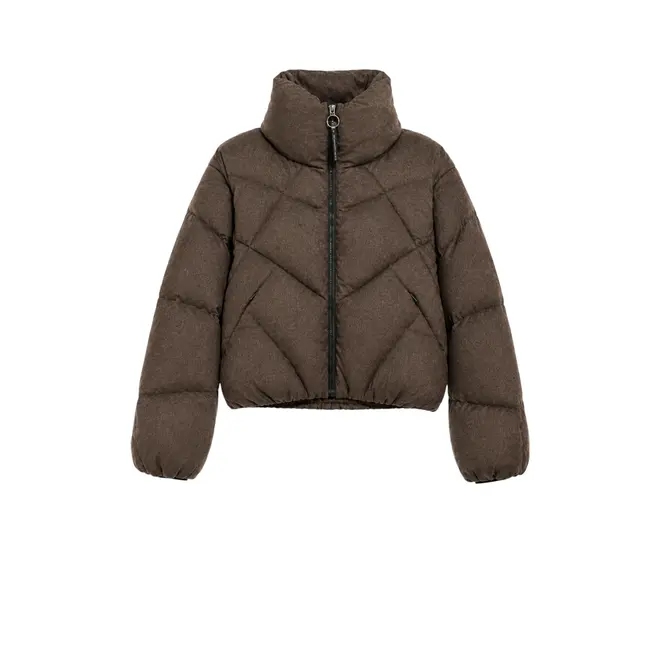 Nebula Short Puffer Jacket - Brown