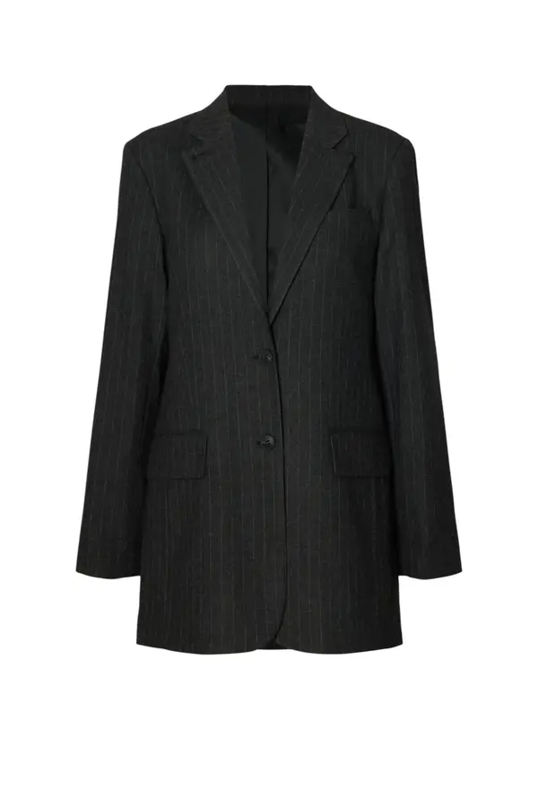 Oversized Malia Blazer - Dark Grey / Pinstripe