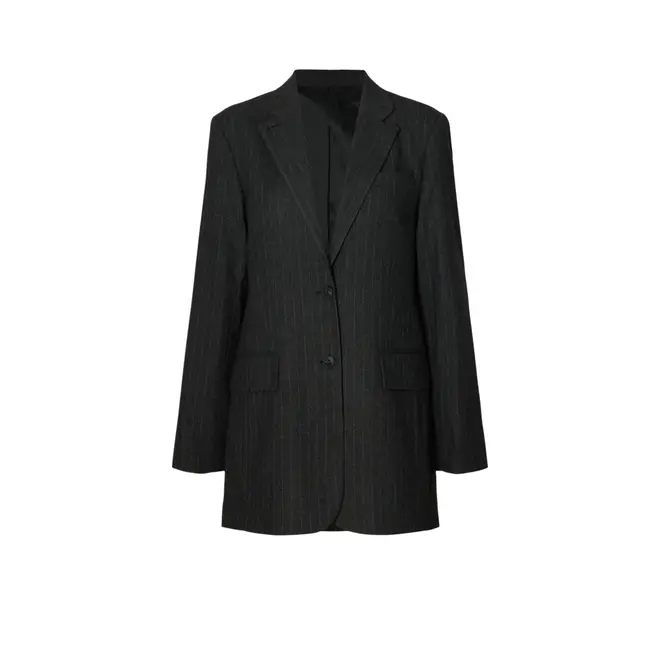 Oversized Malia Blazer - Dark Grey / Pinstripe