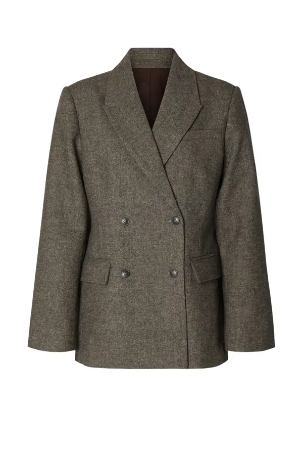 Reeda Wool Blend Blazer - Brownie