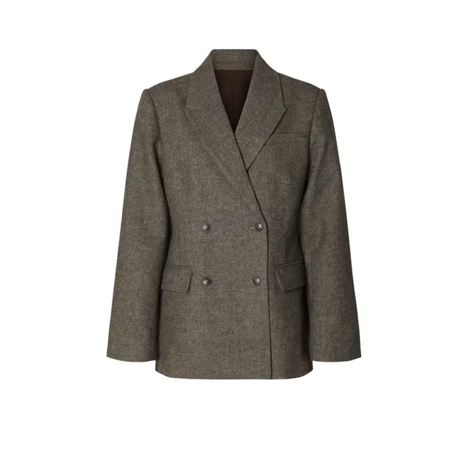 Reeda Wool Blend Blazer - Brownie