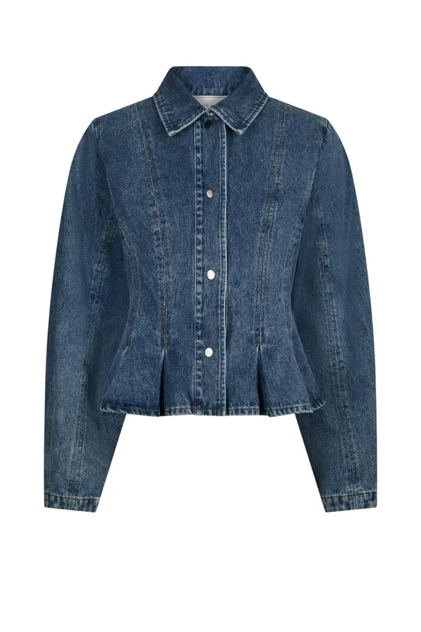 Rivora Denim Peplum Jacket - Blue