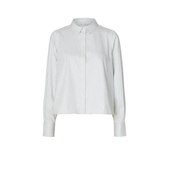 Romie Ls Relaxed Shirt - Avocade Oil Stripe