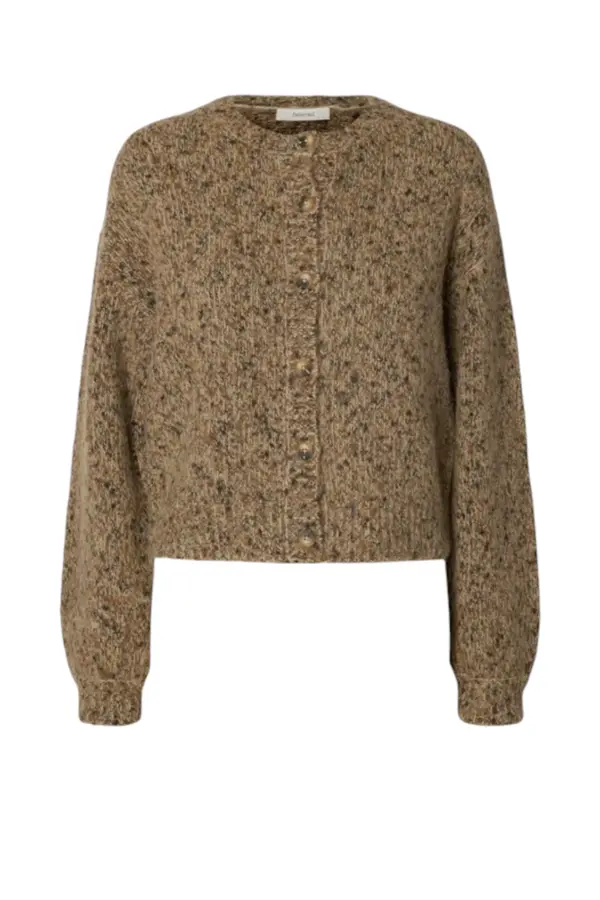 Kat Ls Knit Short Cardigan - Travertine Delicioso