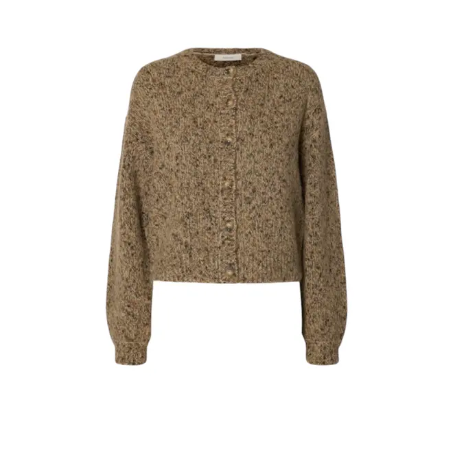 Kat Ls Knit Short Cardigan - Travertine Delicioso