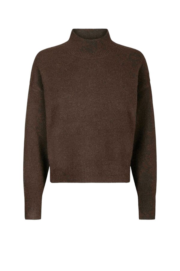 Paulina Knit Blouse - Brown Melange