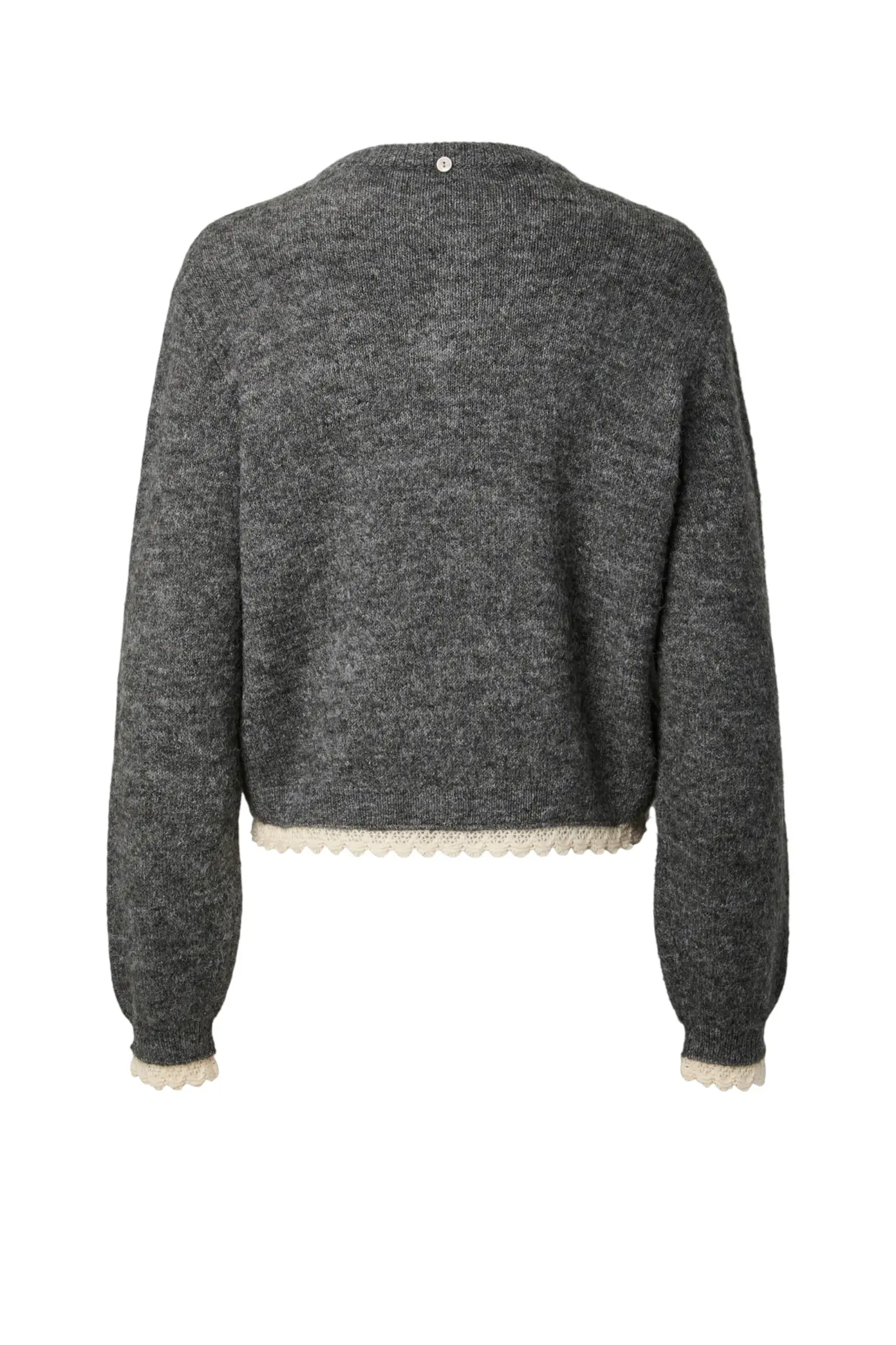 Millie Ls Scarf Knit Cardigan S - Grey Melange