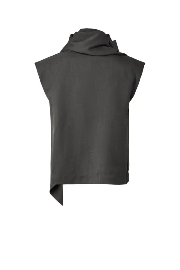 Elura Ls Scraf Top S - Drak Grey Melange