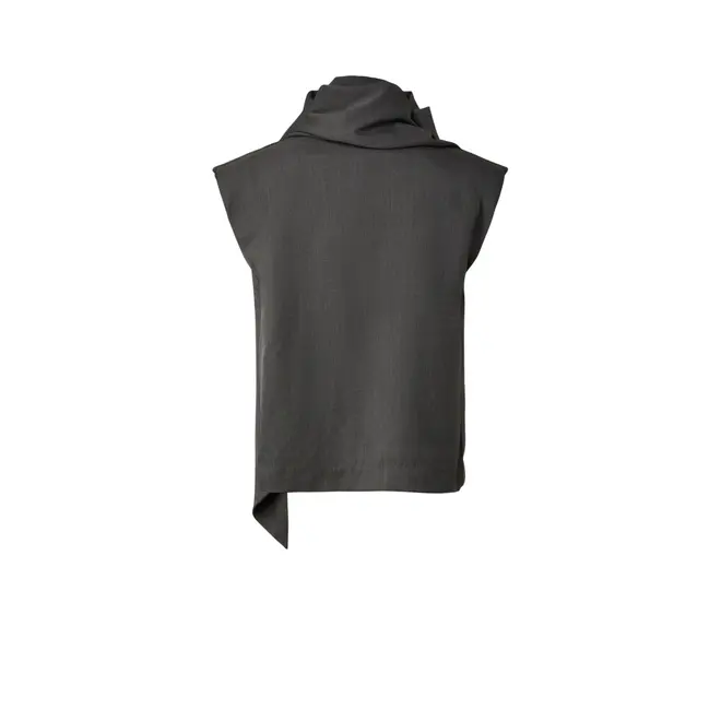 Elura Ls Scraf Top S - Drak Grey Melange