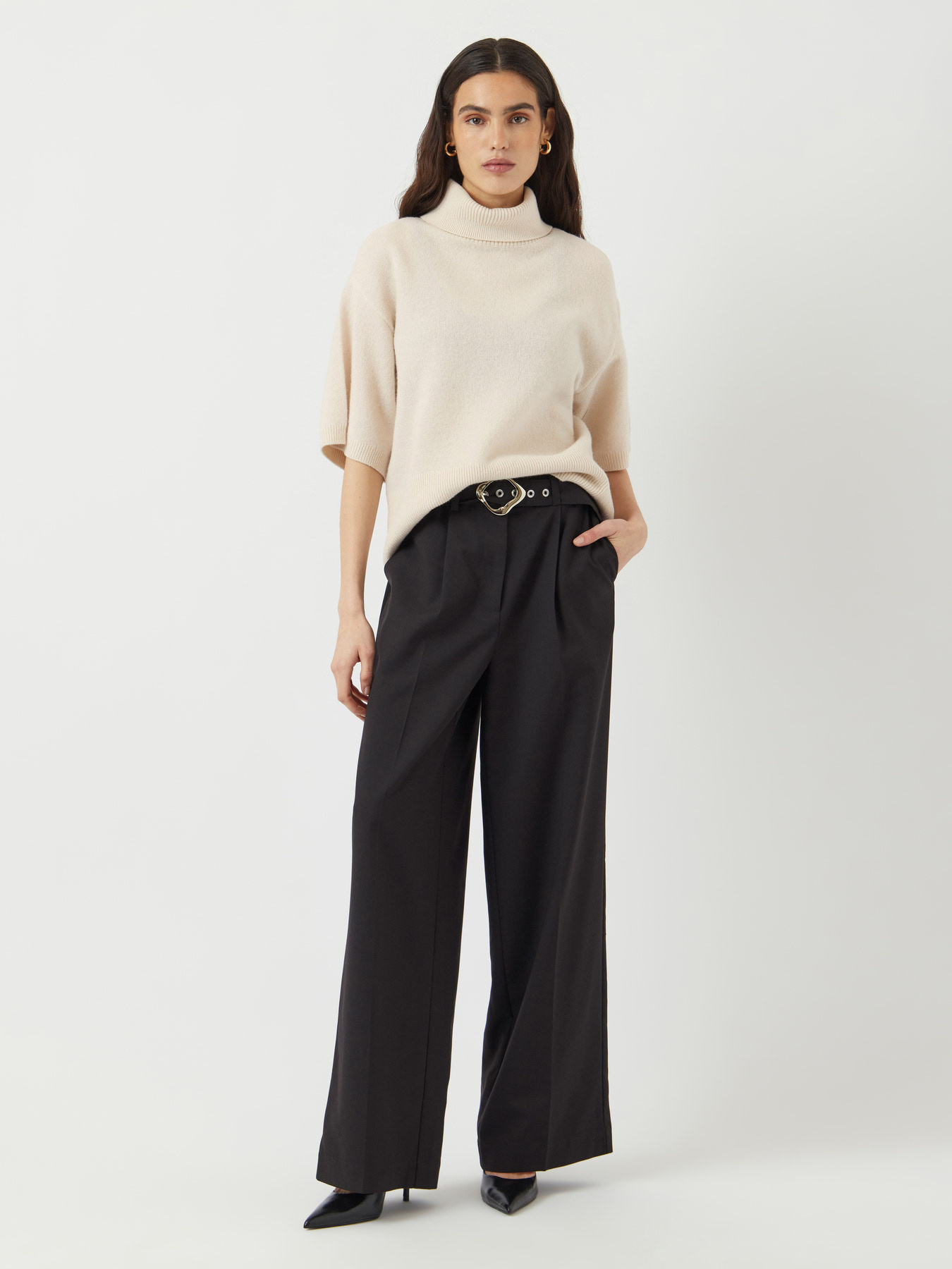 Emilia 2/4 Wool Knit Pullover S Noos - Sandshell