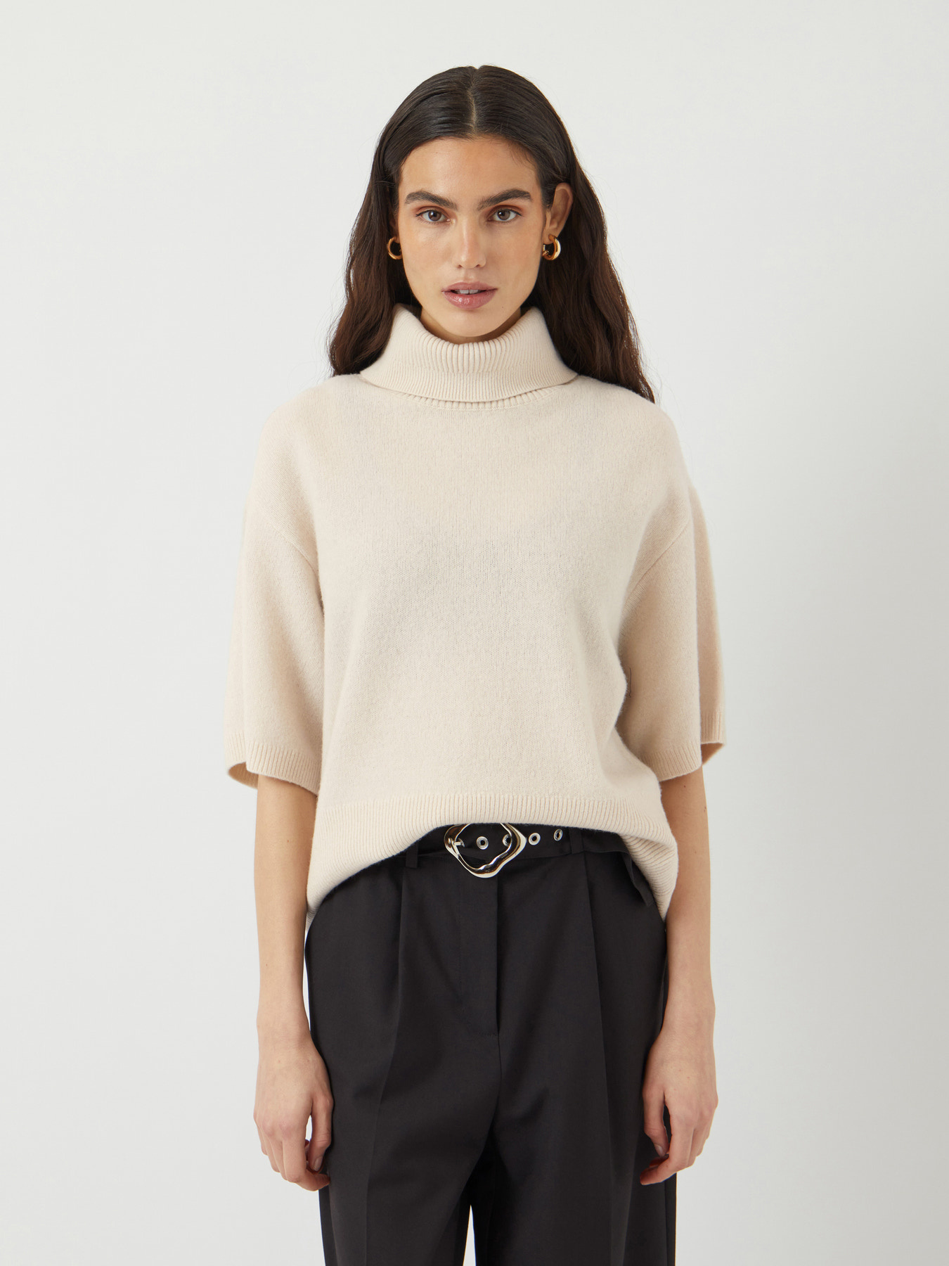 Emilia 2/4 Wool Knit Pullover S Noos - Sandshell