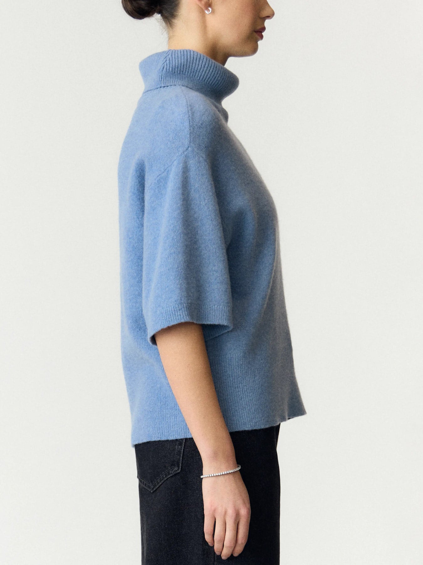 Emilia 2/4 Wool Knit Pullover S Noos - Windward Blue