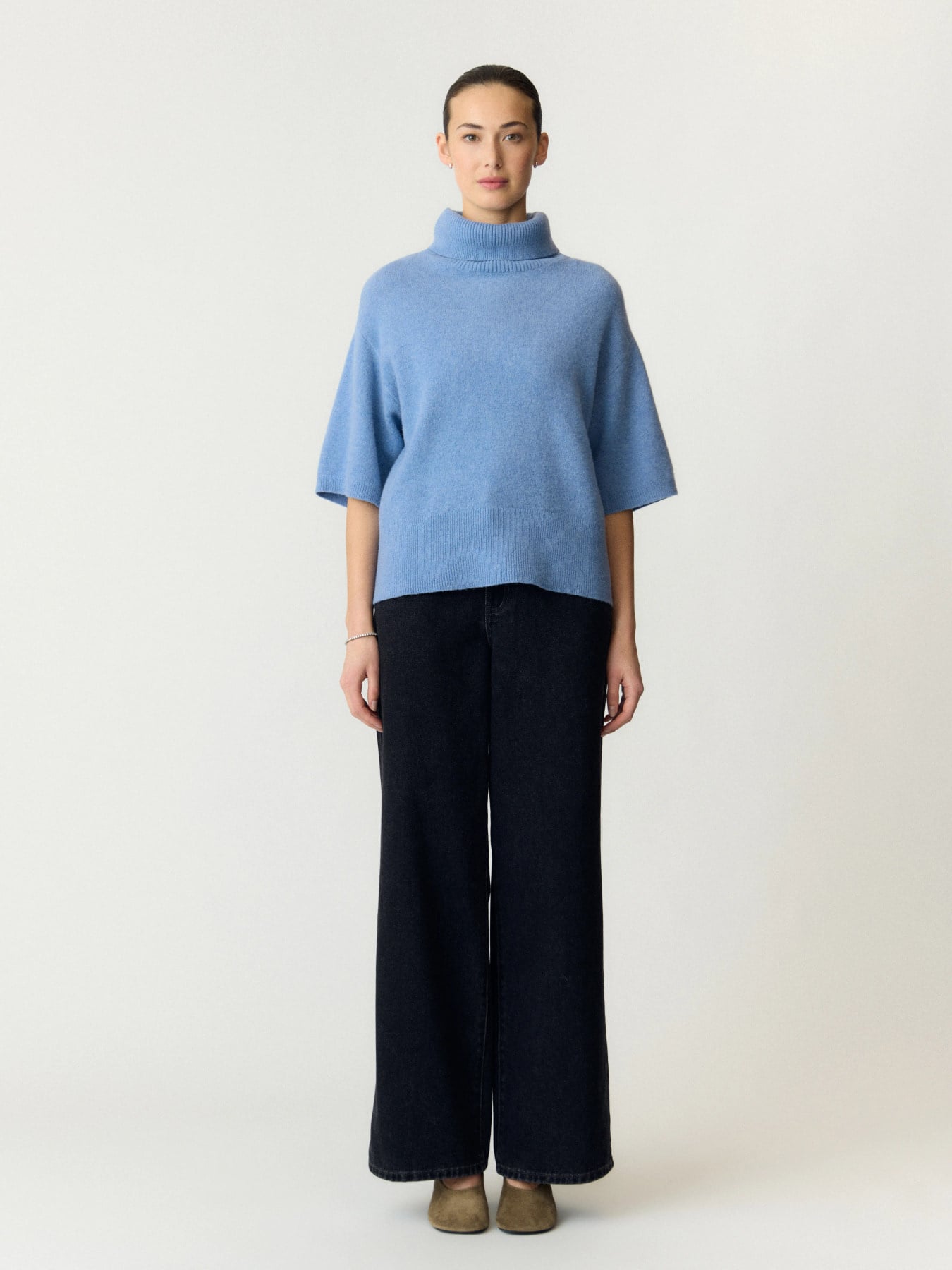 Emilia 2/4 Wool Knit Pullover S Noos - Windward Blue