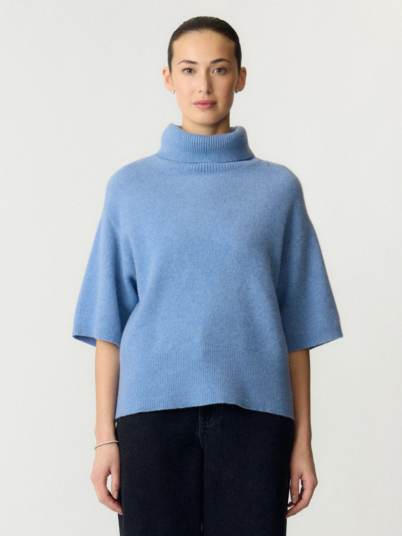 Emilia 2/4 Wool Knit Pullover S Noos - Windward Blue