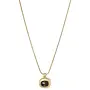 Lange ketting - Gouden hanger met bruine steen