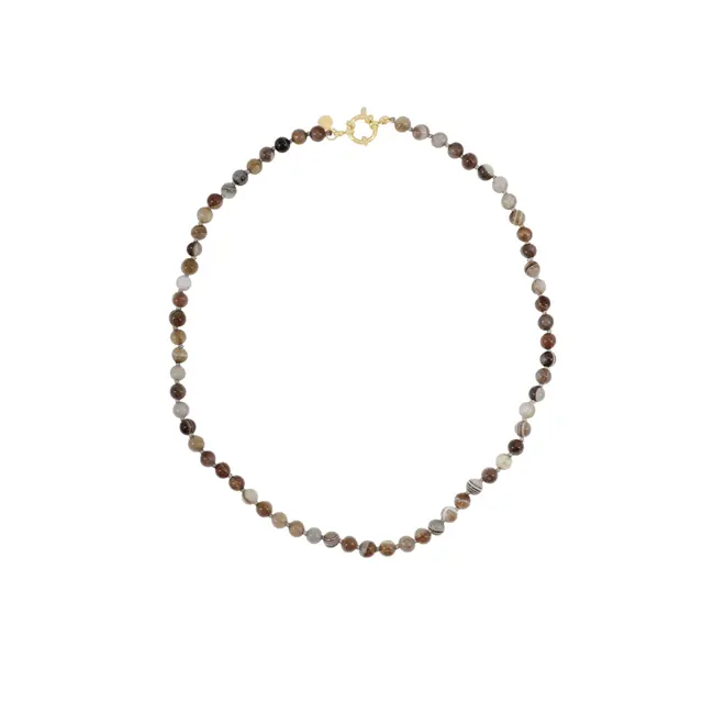 Fijne Gemstone Ketting  - Agaat Melee